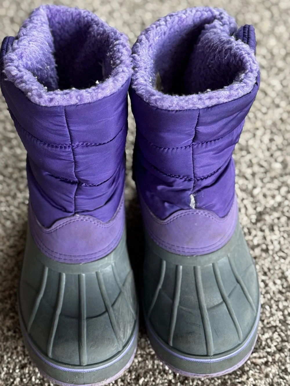 Lands' End Purple and Gray Kids Frost Insulated Waterproof Snow Boots
